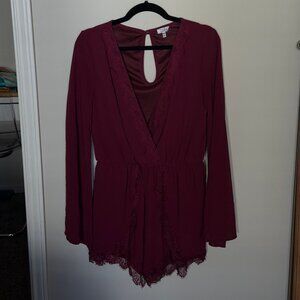 Tobi Maroon Garnet Romper Medium
